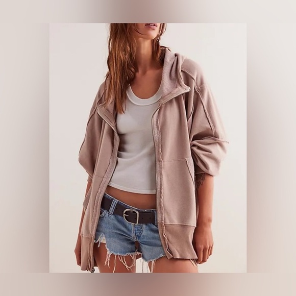 NWOT Free People We The Free Camden Hoodie - cashmere tan - Medium - Picture 2 of 7